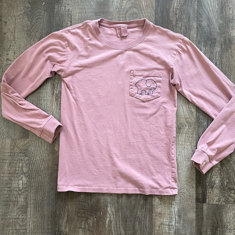 Ivory Ella cotton long sleeve XS pink blue